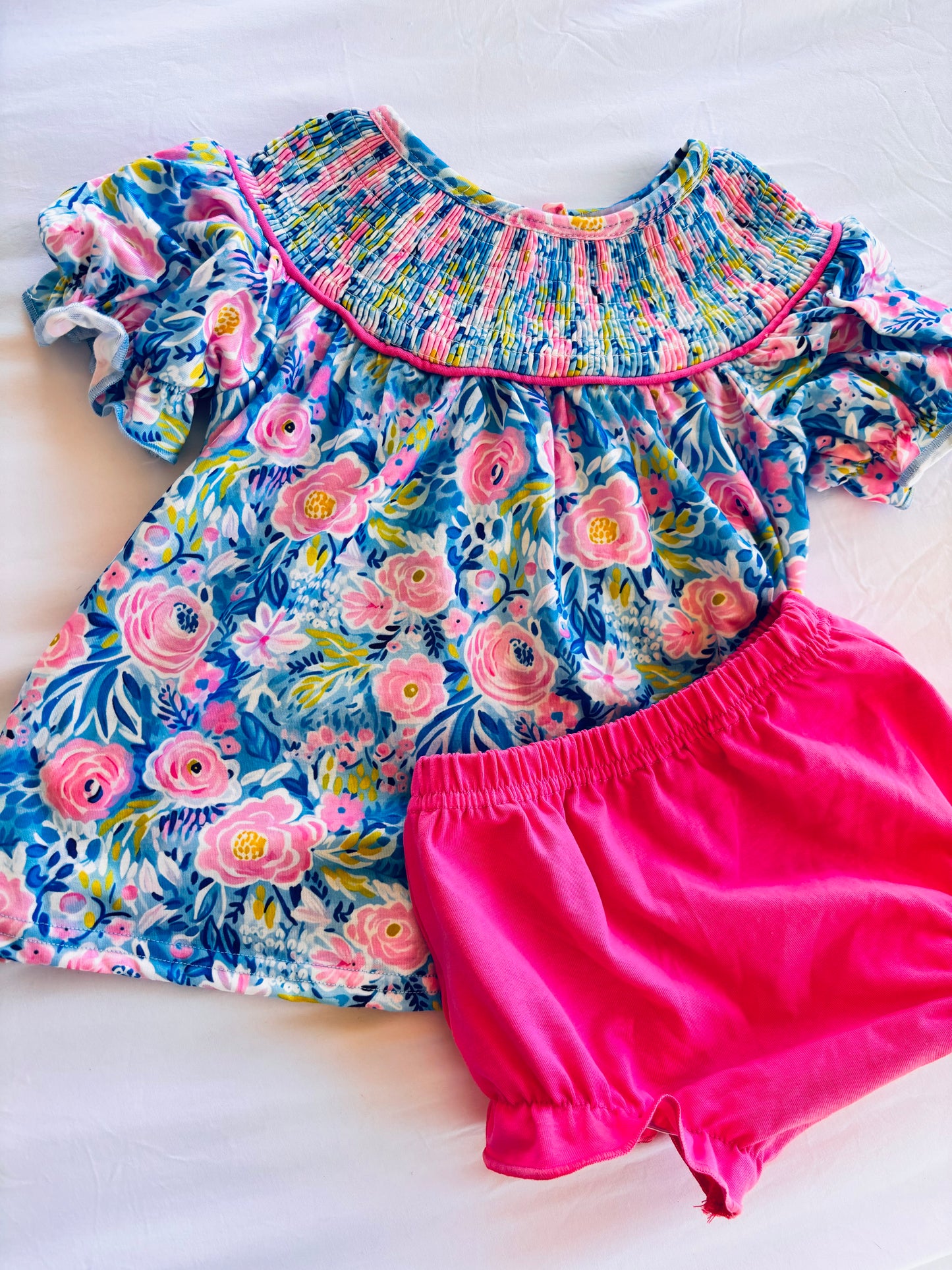 Smocked Floral Set