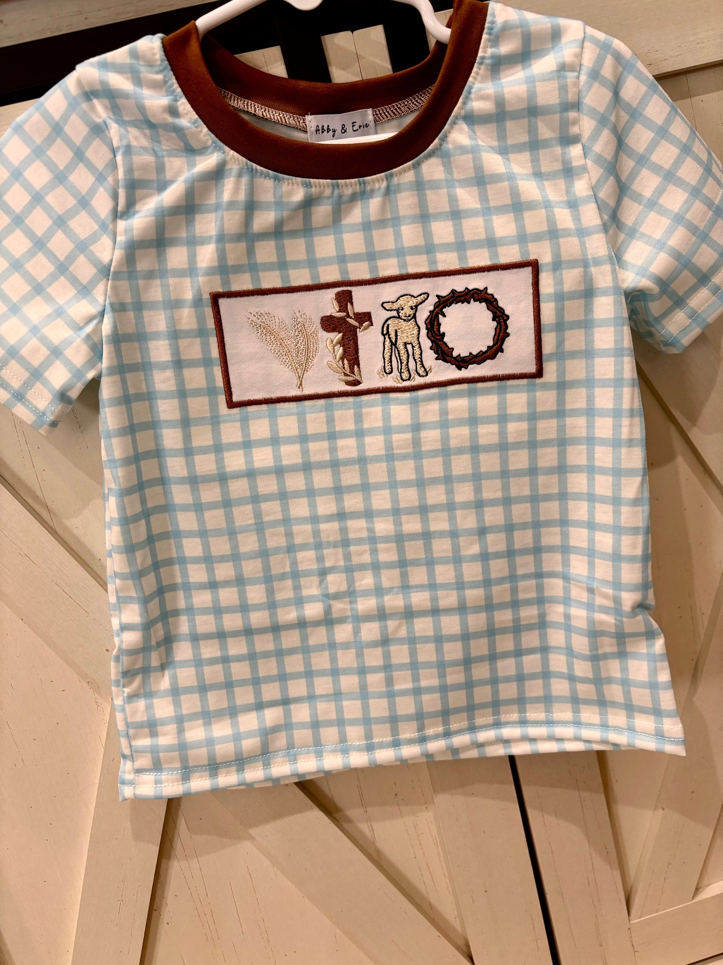Blue Plaid Easter Tee