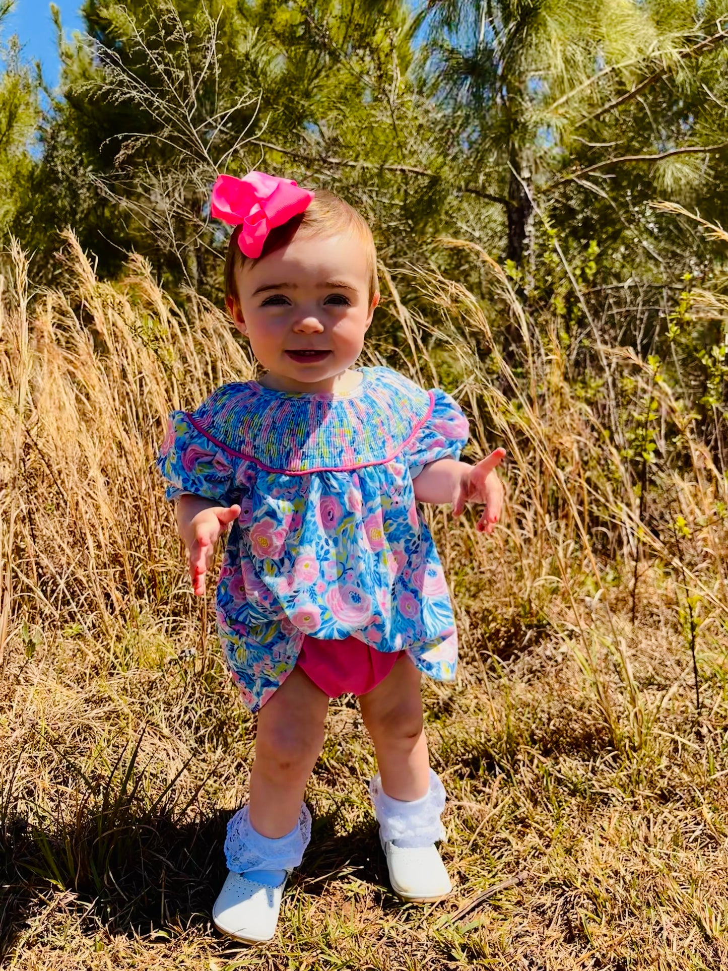 Smocked Floral Set