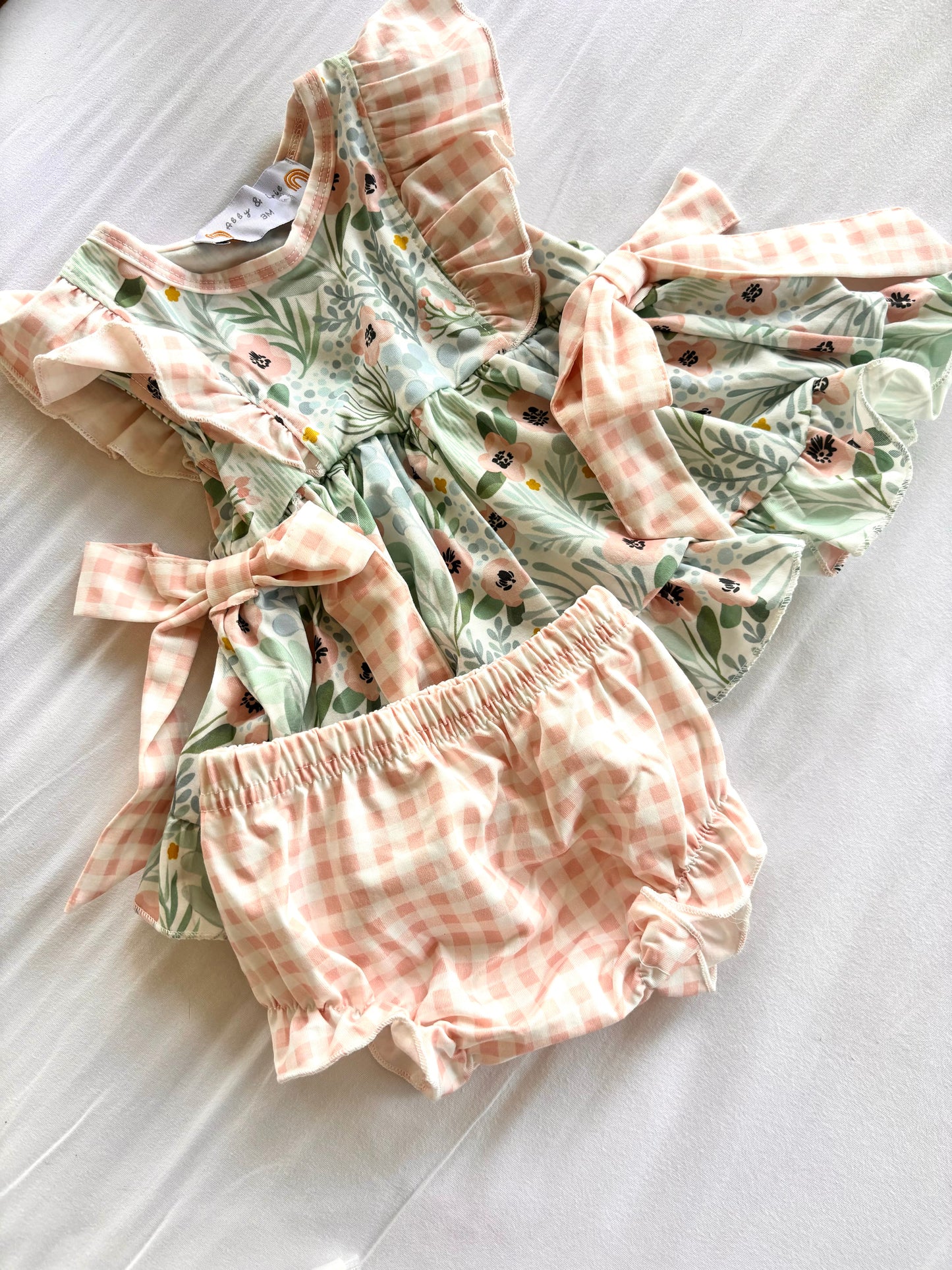 Floral Plaid Bummie Set