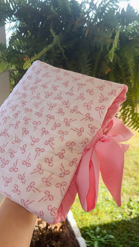 Pink Bow Quilted Bible Case