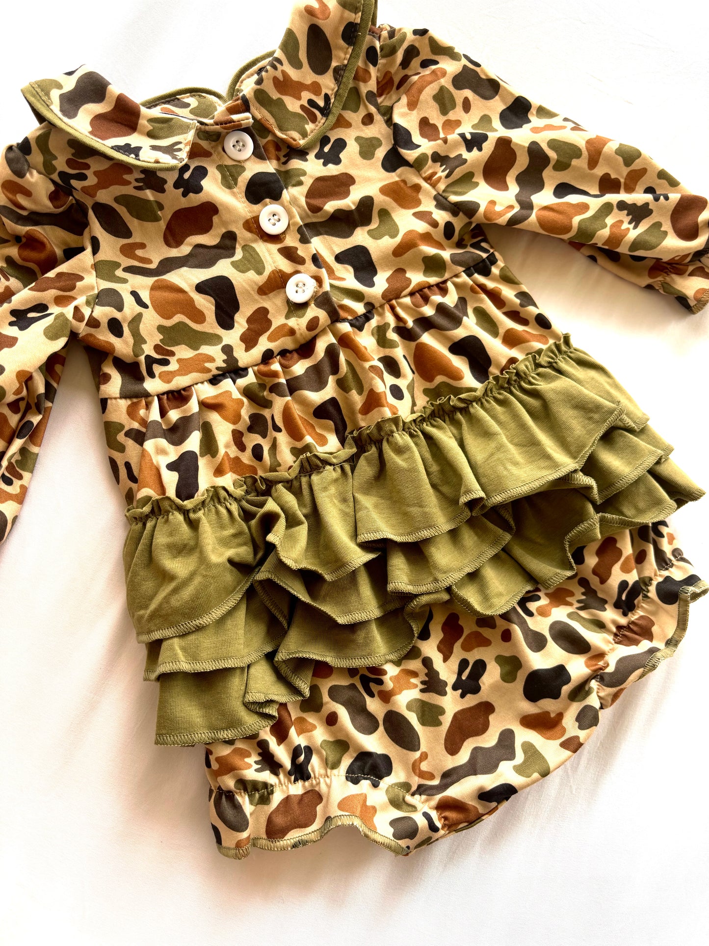 Hunting Ruffle Dog Romper