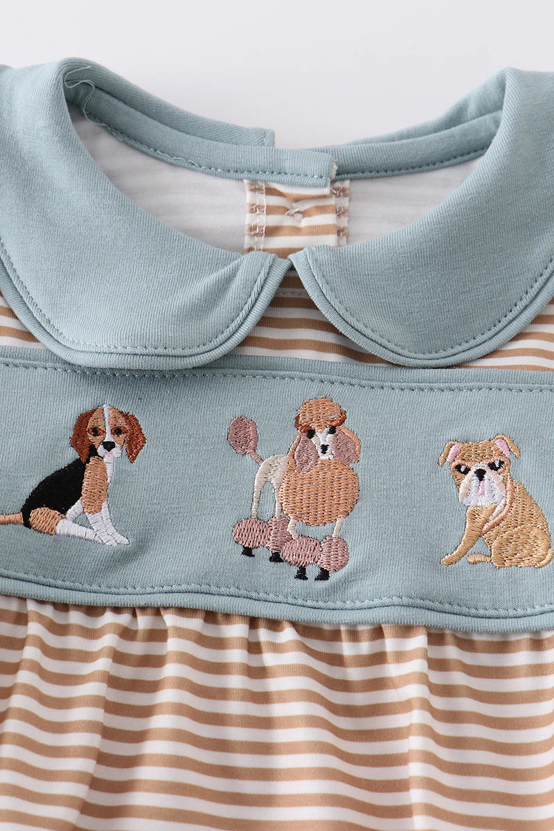 Dog embroidery girl bubble